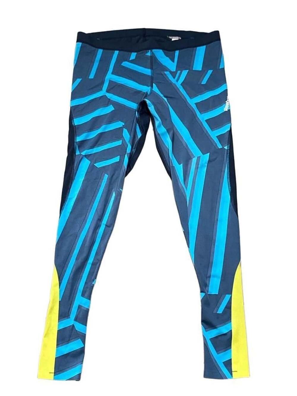 Reebok CrossFit Women's Blue Geometric Printed Athletic Leggings Size XL